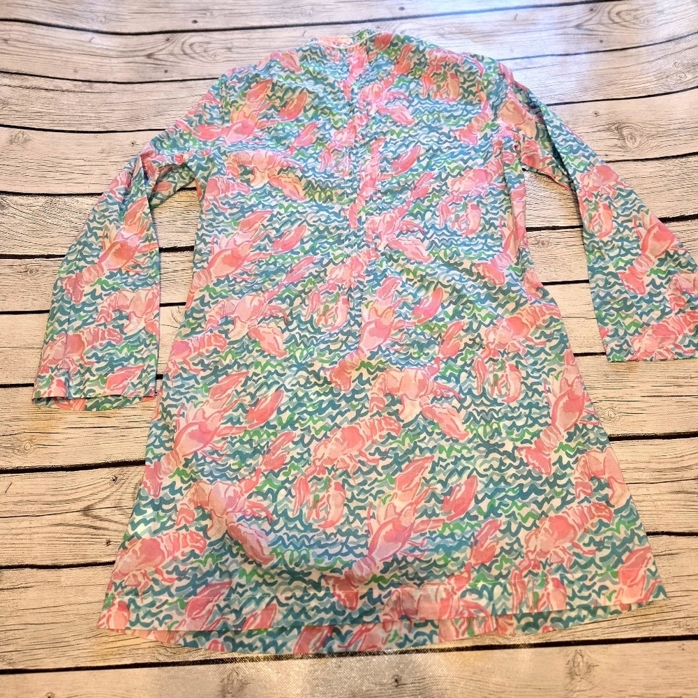 Lily Pulitzer Sarasota Beaded Tunic Blouse in Lobstah Roll Size XS - Picture 6 of 7